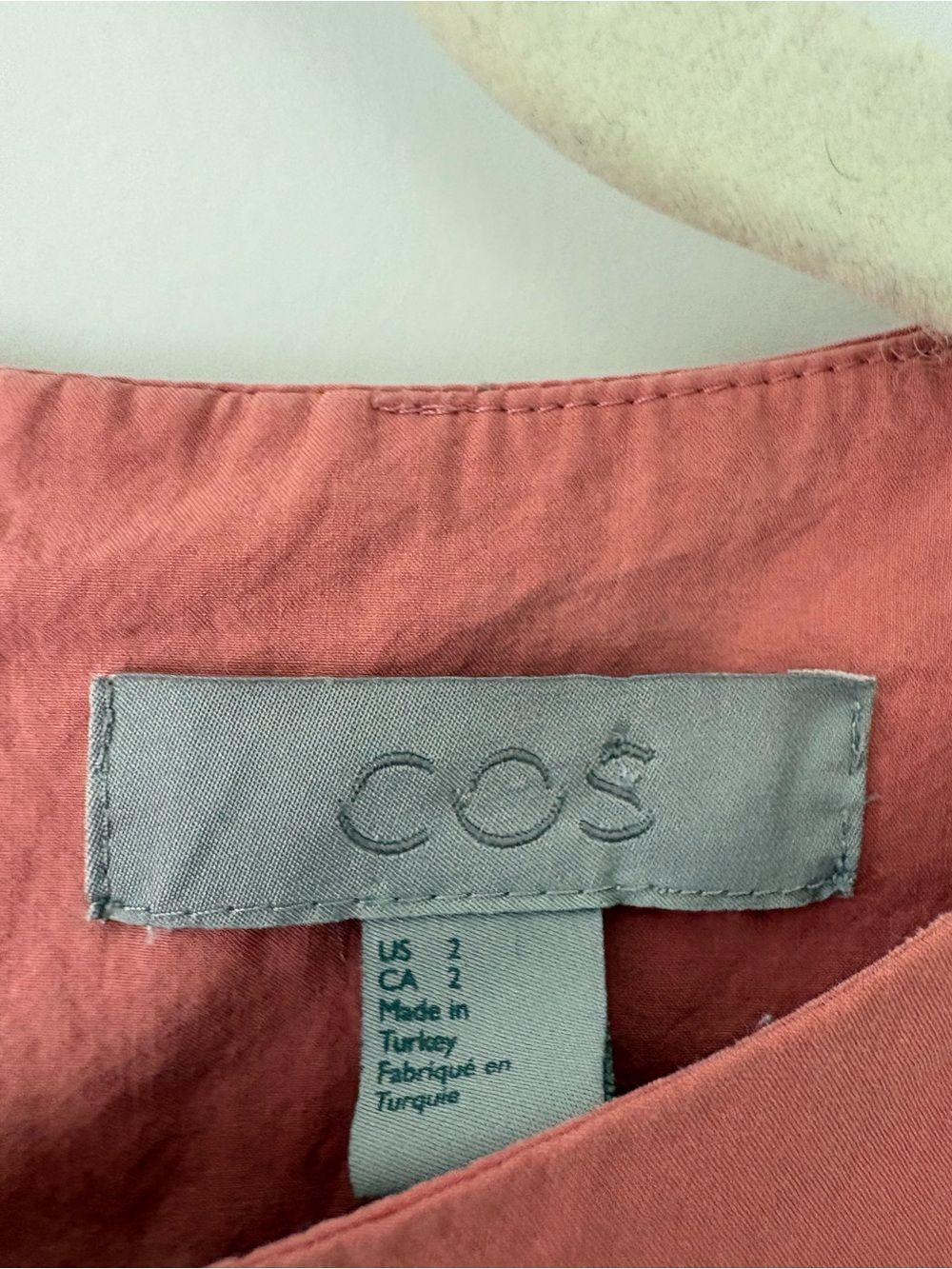 COS Dusty Rose Pleated Hem Shift Dress Size 8 Minimalist Sleeveless Midi Dress - Picture 9 of 10